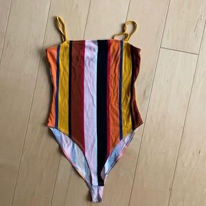 Forever 21 Rainbow stripe bodysuit